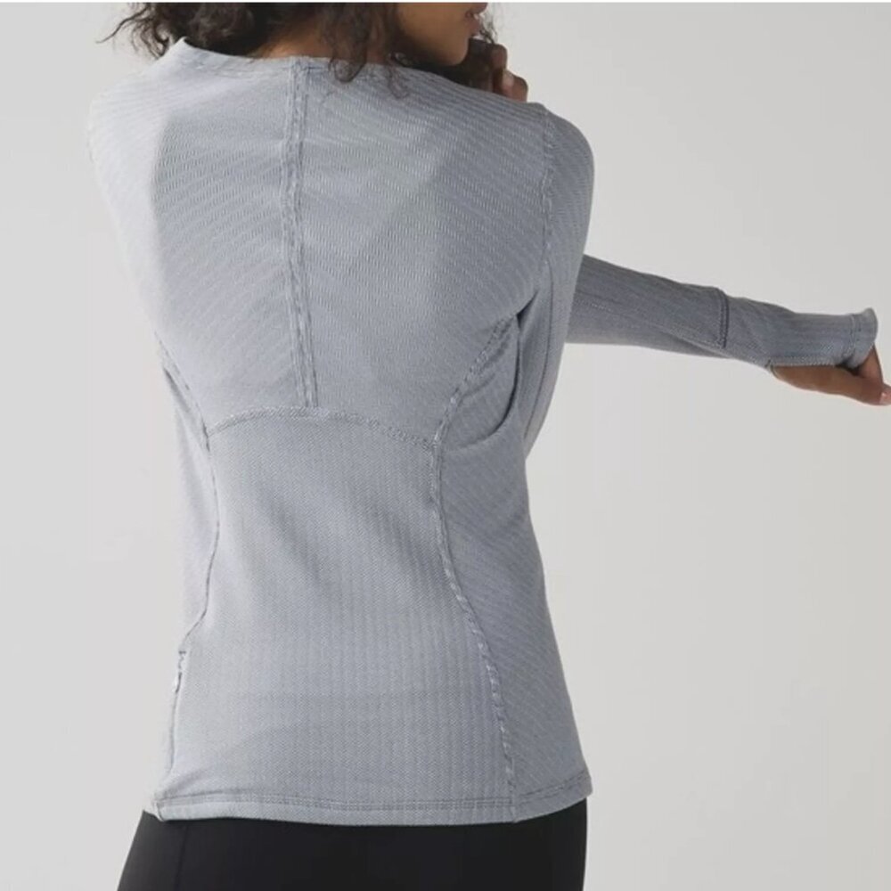 Lululemon Kanto Catch Me Womens 8 Long Sleeve Heathered Gray Athletic Shirt - Picture 2 of 9